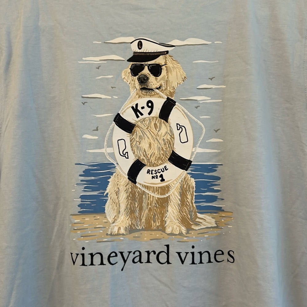 Vineyard Vines Ice Water Rescue Pup Short Sleeve T shirt Women’s Large NWT